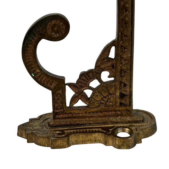 Antique Vintage Ornate Metal Wall Hanging Bracket Hook - Picture 3 of 4